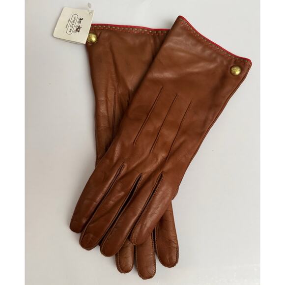 Coach Womens 82822 Tobacco Brown Leather Cashmere
Gloves Size 7.5 NWT! - Picture 2 of 7